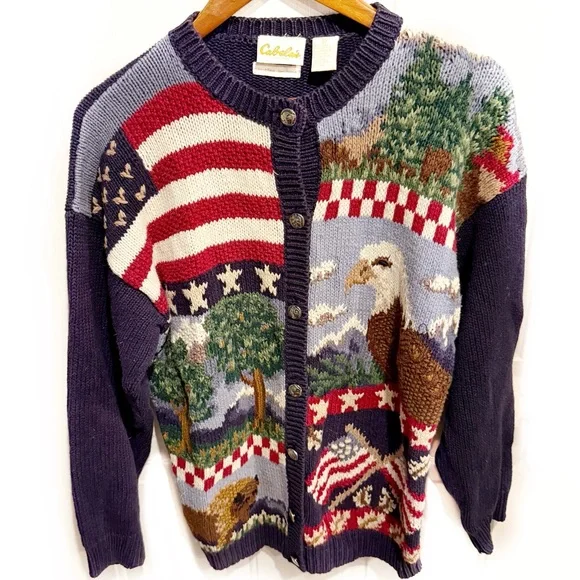 Vintage Sweaters Vintage Cabelas Hand Knit Cardigan Sweater
